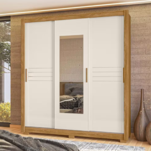 GUARDA ROUPA CANADA 3 PORTAS CORRER COM ESPELHO