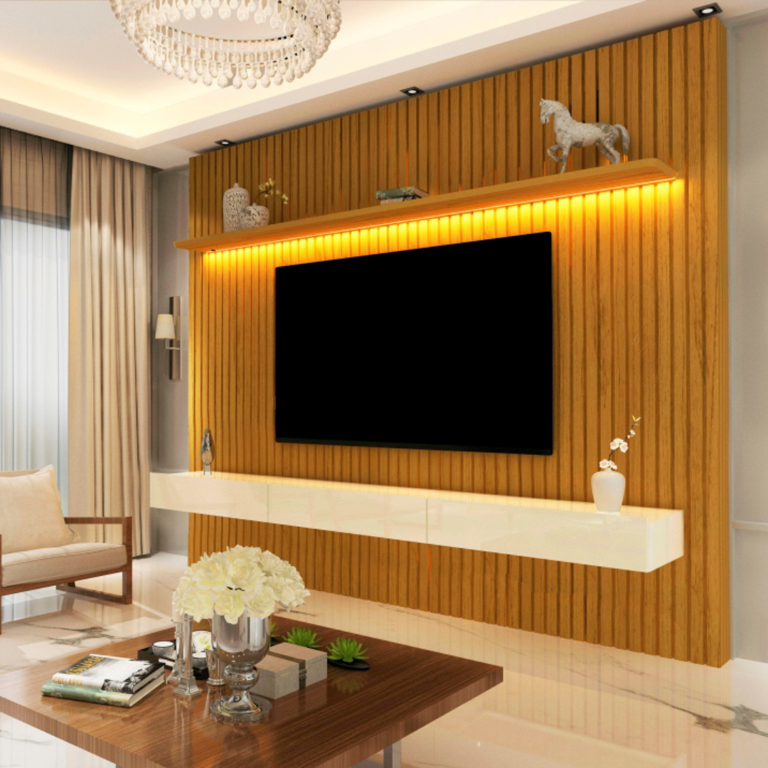 PAINEL NOBRE RIPADO COM LED PARA TV ATÉ 85 POLEGADAS