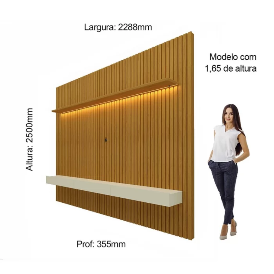 PAINEL NOBRE RIPADO COM LED PARA TV ATÉ 85 POLEGADAS - Image 4