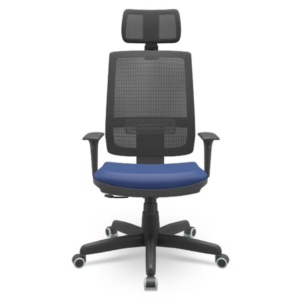 POLTRONA PRESIDENTE EM TELA COM APOIO DE CABEÇA