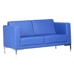 SOFÁ EM COURO ECOLÓGICO E PÉS CROMADO DE 01,02 E 03 LUGARES